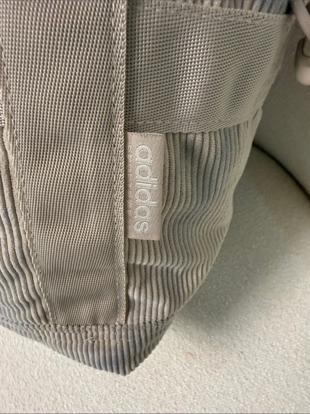 adidas Men’s Beige Corduroy Messenger Crossbody Bag
